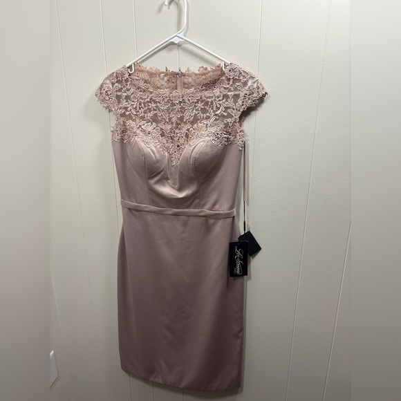 NWT La Femme Women’s Size 2 Formal Dress Wedding Party Rose Pink mother of bride - Picture 2 of 11